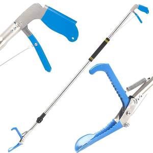 lot 6188 image: Snake Tong Grabber, 65 Inch Snake Clamping Tool for Safe Snake Handling and Rattlesnake CaptureMade of stainless steel tubing sponge handles and plastic. (blue)