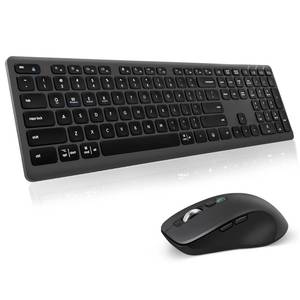 lot 6189 image: Wireless Keyboard Mouse Combo, Scissor-Switch Keys, 2-in-1 USB Receiver and Two Bluetooth, Multi Device Silent Design for Computer, Laptop, MacBook and iPad (Graphite)
