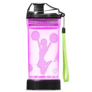lot 6191 image: OkiyiD Cheerleaders Gifts for Girls, Light Up Kids Water Bottle,Cheerleaders Accessories Sport Cup with 3D Glowing LED Light - 14 OZ Tritan BPA-Free - Gifts for School, Camping, and Holidays