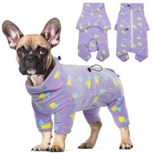 lot 6196 image: ROZKITCH Dog Pajamas with Zipper, Pet Windproof Warm Cold Weather Jacket Vest with Luminous Zipper, Jumpsuit Apparel Outfit Clothes for Small Medium Large Dog Geometry XL