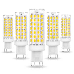 lot 6202 image: Ziomitus G9 Led Bulbs Dimmable 4000k Natural White,G9 40W 50W 60W T4 Halogen Replacement,No Flicker G9 6W AC120V Dimmable Neutral LED Bulbs for Chandelier Pendant Lighting,600 LM(5Pack)
