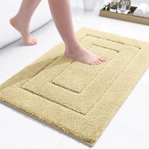 lot 6205 image: Buganda Bathroom Rugs, 24 x 16, Soft and Absorbent Microfiber Bath Rugs, Non-Slip Shaggy Shower Carpet, Machine Wash Dry Bath Mats for Bathroom Floor, Tub and Shower, Beige