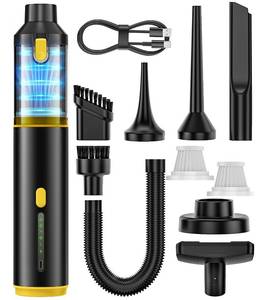 lot 6234 image: Car Vacuum Portable Cordless Handheld Vacuum Cleaner 4-in-1 Mini Cordless Vacuum with 2 Suction Modes and 16800pa Suction Power Blowing & Inflating 2 Modes Handheld Vacuum for Car, Desk, Keyboards