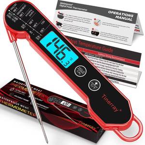 lot 6246 image: Digital Meat Thermometer Chef Gifts for Cooking �� Waterproof Instant Read Food Thermometer with Backlight & Calibration, Fast Read, Folding Probe for BBQ, Grill, Deep Fry, Kitchen, Liquids, Beef,