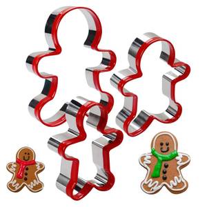 lot 6247 image: SurgeHai Cookie Cutters Set of 3, Gingerbread Man Cookie Cutter Tools