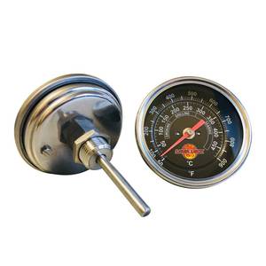 lot 6267 image: Black Face BBQ Grill Thermometer 50F-900F High Temp Range Heavy Duty Premium Quality Smoker Thermo 2 Inch or 3 12 NPT Thread