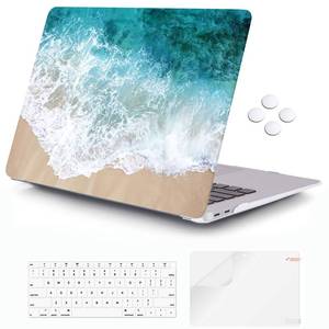 lot 6271 image: iCasso Compatible with MacBook Air 13 Inch Case 2020 2019 2018 Release A2337 M1A1932A2179 with Retina Display Touch ID, Hard Plastic Shell Case and Keyboard Cover for MacBook Air 13 -Beach