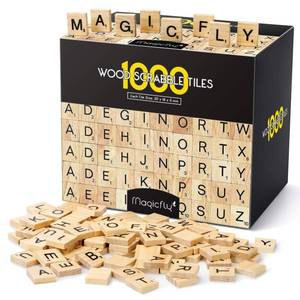 lot 6274 image: Magicfly 1000 Pcs Scrabble Tiles, Wooden Letter Tiles, A-Z Capital Letters for Crafts, Spelling,Scrabble Crossword Game