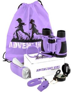 lot 6275 image: Adventure Kidz - Outdoor Exploration Kit, Children��s Toy Binoculars with Case, Flashlight, Compass, Fox Whistle, Magnifying Glass, Backpack. Great Kids Set for Camping, Hiking, STEM, Pretend Play.