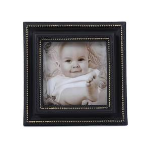 lot 6277 image: SIKOO Vintage Frame Set - 3x3 Square, Wallet Size, Tiny Ornate Frames, Antique, Black and Gold