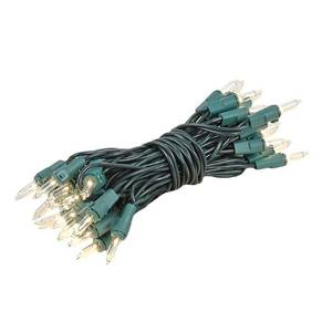lot 6281 image: Novelty Lights 13.5 Feet 35 Bulb Clear Mini Light String on Green Wire, Non-Connectable Incandescent Fairy Lights for Bottles and Crafts, 4 Bulb Spacing, 24 Lead, Stackable Fused Plug