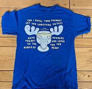 lot 2027 image: Christmas vacation eggnog shirt blue size L