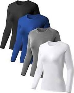 lot 2031 image: Bag of ladies long sleeve T-shirt size S blue white gray and black