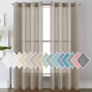 lot 6269 image: H.VERSAILTEX Linen Curtains Flax Linen Blended Curtain Panels for Living RoomBedroom Semi Sheer Privacy Curtains 84 inch Length 2 Panels Set Nickel Grommet Window Drapes (52 W x 84 L, Taupe)