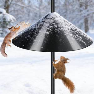 lot 6282 image: Gtongoko 19 Inch Squirrel Baffle for Bird Feeder Pole Squirrel Guards for Shepherds Hook Stopper for Bird Feeders Black 1 Pack