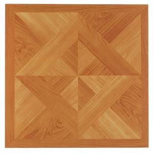 lot 6284 image: Achim 12 x12  1.2mm Peel & Stick Vinyl Floor Tiles 20 Tiles20 Sq. ft. Classic Light Oak Diamond Parquet
