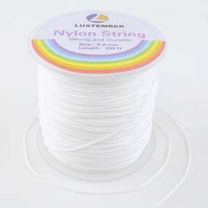lot 6292 image: 0.8mm Nylon String, Strong Bracelet String, Durable Nylon Cord for Jewelry Making, Bracelets, Beading, Necklaces, Rattail Braiding, Kumihimo, Wind Chimes, Blinds and Handicrafts