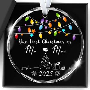 lot 6296 image: Christmas Ornaments 2025,Our First Christmas Married Ornaments Wedding Gifts for Couples 1st Xmas Married Ornament 2025 Mr and Mrs Bridal Shower Bachelorette Gifts for Bride to be Newlyweds Her Women
