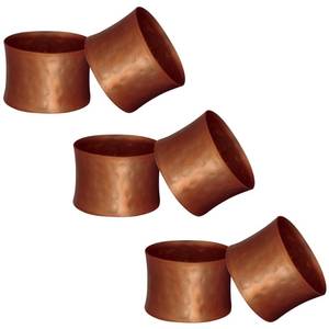 lot 6302 image: ITOS365 Handmade Round Hammered Antique Napkin Rings Holder for Dinning Table Parties Everyday, Set of 6