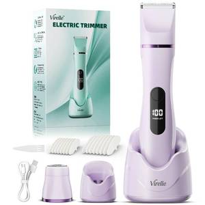 lot 6303 image: Hair Removal Epilators Bikini Trimmer for Women, Painless Waterproof Electric Foil Shaver Razors for Facial Leg Body Armpit, Ceramic Blade with USB Charging Dock, Travel Grooming Gifts for Her, Purple