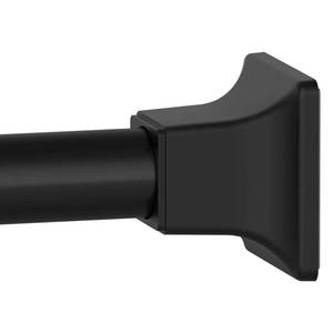 lot 6313 image: SMODBRODRE Black Shower Curtain Rod, Adjustable 32-68 Inch Tension Spring Curtain Rod No Drilling for Bathroom Kitchen, No Slip, No Rust