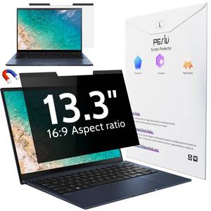 lot 6334 image: Peslv Magnetic Laptop Privacy Screen 13.3 Inch for 169 Computer Monitor, 13 Removable Anti Glare Protector Blue Light Filter Shield Compatible with Lenovo Hp Dell Acer Asus Thinkpad Envy Xps