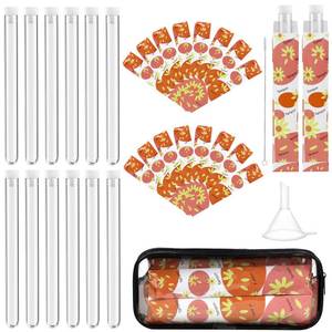 lot 6341 image: 39 Pcs Secret Tampon Flask Set for Women Includes 12 Reusable Plastic Flasks for Girls, 24 Self Adhesive Wrappers, 1 funnel,1 Clear Box, Flask for Cruise Event, Concert, Outdoor Sports (orange)