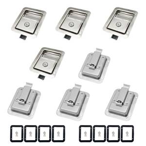 lot 6479 image: Ycsmyyds 8 Pack Stainless Door Lock Heavy Duty Flush Mount Handle Latch for Trailer Toolbox RV Handle Latch with Gasket Keys