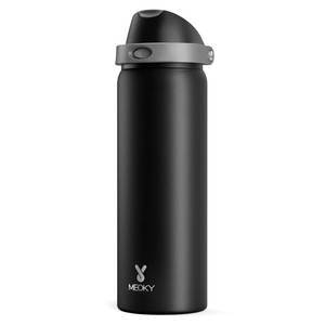 lot 6493 image: 32 oz Insulated Water Bottle for Sports Meoky Stainless Steel Water Bottle with 2-in-1 Straw and Spout Lid - Leak Proof, Cold for 24 Hours, Protective Silicone Base, BPA-Free for Gym, Night