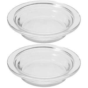 lot 6495 image: TOPPERFUN 2Pcs Replacement Wax Warmer Dish, 4.5in Glass Transparent Aromatherapy Essential Oil Diffuser Dishes for Home, Office, or Meditation
