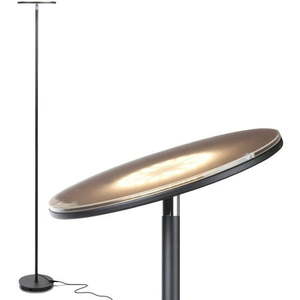 lot 7251 image: Brightech Sky LED Torchiere Super Bright Floor Lamp - Contemporary  High Lumen Light for Living Rooms & Offices - Dimmable  Indoor Pole Uplight for Bedroom Reading - Black (Defective)
