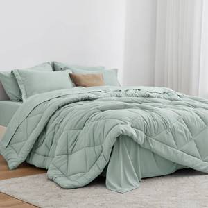 lot 7253 image: Loves cabin Twin Comforter Set Aqua, 5 Pieces Twin Bed in a Bag, All Season Bedding Sets with 1 Comforter, 1 Flat Sheet, 1 Fitted Sheet, 1 Pillowcase and 1 Pillow Sham