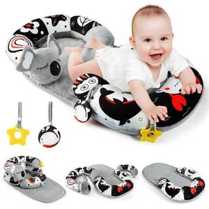 lot 7254 image: URMYWO Tummy Time Activity Mat - Cozy Tummy Time Mat for Newborn 0-12 Months, Breathable and Soft Infant Baby Sit Me Up Floor Seat Early Sensory Development Gifts Tummy Time Play Toys