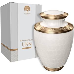 lot 7267 image: Cremation Urn for Human Ashes �� Adult Brass Urn for Men or Women up to 200lbs �� Handcrafted Memorial Burial Container �� Suitable for Funeral or Display