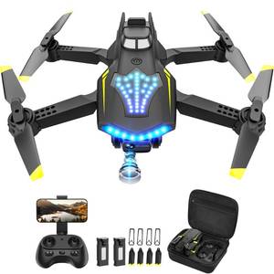 lot 8194 image: Flymevac Drone with Camera, Dual 720HD, Drone for Kids with Cool Lights, Gestures Control, Vertical Shooting, Waypoint Flight, Gravity Control, 3D Flip, 3-Speeds, Drones for Adults, Beginners, Kids