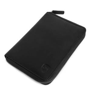 lot 8196 image: ALLEN & MATE RFID Blocking 100% Leather Passport Holder for Women & Men - Travel Document Organizer with Credit Card & SIM Slot, Slim Genuine Leather Wallet for Travel Essentials, Black (Dirty)
