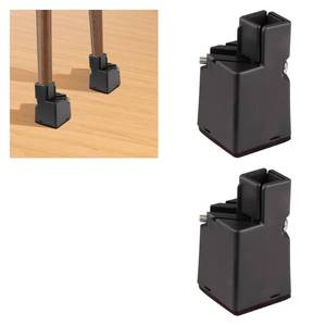 lot 8198 image: IURRDOP 4 Inch Adjustable Bed & Furniture Risers with Screw Clamp - Heavy Duty 1100LBS Capacity for Thin Square Legged BedsTablesCouchesDesks, 4 Pack Black - Space Saving & Easy Floor Cleaning