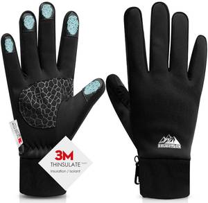 lot 8202 image: Bruvoalon Winter Gloves for Women & Men, 3M Thermal Insulation, Lycra Fabric, Touchscreen, Anti-Slip, Black, XXL