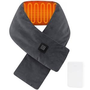 lot 8203 image: Heated Neck Wrap with 5000 mAh Power Bank, Cordless Heating Pad with Adjustable 3 Heat Settings, Soft Neck Warmer for Pain Relief, Muscle Relaxation, Portable Heated Neck Scarf, Gray