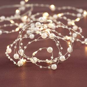 lot 8211 image: Rhytsing 36 LEDs White Pearl Glarand Battery Operated Fairy String Lights with Timer Function for Wedding Christmas Party Event Decoration, 14.7FT - 2 Pack