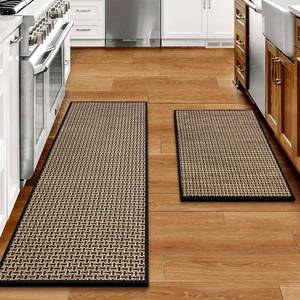 lot 8230 image: eqivei Kitchen Rugs and Mats Non Skid Washable Set of 2 PCS, Absorbent Runner Rugs for Kitchen, Front of Sink, Kitchen Mats for Floor, 17.3x 4717.3x 29 (Black)