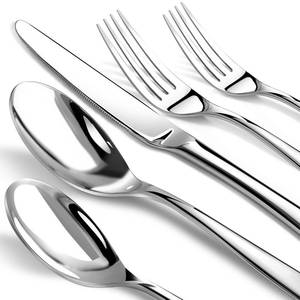 lot 8246 image: Silverware Set for 12, Heavy Duty Stainless Steel Cutlery Set Flatware Set,60 Piece Premium Silverware, Mirror Polished Modern Cutlery include Fork Knife Spoon Set,Dishwasher Safe