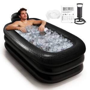 lot 13159 image: Inflatoast Portable Bathtub for Adults with Cover - Ice Bath & Hot Tub for Athletes Recovery, Home SPA - Large Inflatable Bathtub 62.2x37.4x17.72in, Includes Pump, Easy Inflate & Drain