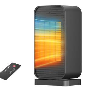 lot 13169 image: Portable Electric Space Heaters For Indoor Use, Mini Space Heater And Fan Combo, Small Desk Heater For Office With Remote, 50°Swing, 1500W PTC Ceramic Instant Heat For Room Bathroom Bedroom, Black