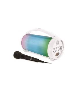 lot 13172 image: Lexibook, iParty, Portable Bluetooth Light Speaker with Microphone, Stereo, Light Effects, Karaoke, Wireless, USB, SD Card, Rechargeable Battery, White, BTP585Z