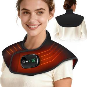lot 13176 image: Weighted Heating Pad for Neck Shoulder Pain Relief, Cordless Electric Neck Shoulder Back Heating Pad Wrap 4 Heat Options & 5 Auto Timer Mode-Christmas Gifts for Mom Women