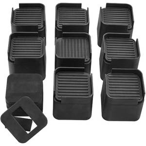 lot 13193 image: BTSD-home Adjustable Bed and Furniture Risers Elevator up to 3 or 4 inch Heavy Duty Bed Risers for Dorm Table Couch Sofa Wheels Suitable 8 Pack
