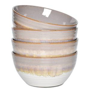 lot 13203 image: Bosmarlin Ceramic Cereal Bowl Set of 4, 26 Oz, Soup Bowl for Oatmeal, Salad, Dishwasher and Microwave Safe, Reactive Glaze (Brown, 6 in)
