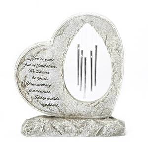 lot 13207 image: Roman Your Memory Treasure Within Heart 12 Inch Resin Stone Garden Chime Figurine