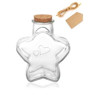 lot 13216 image: WHJY 29oz Star Shaped Glass Jar with Cork Lid for Home Decor and DIY Craft